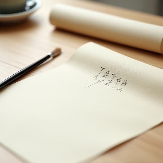和紙と筆記具の静かなイメージ